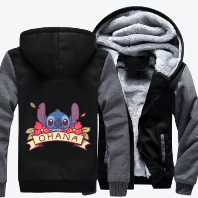 Stitch Has Ohana In Hawaii Lilo and Stitch Fleece Zip Hoodie Jacket 2