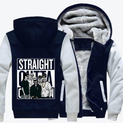 Straight Outta Compton NWA Hip hop Fleece Zip Hoodie Jacket