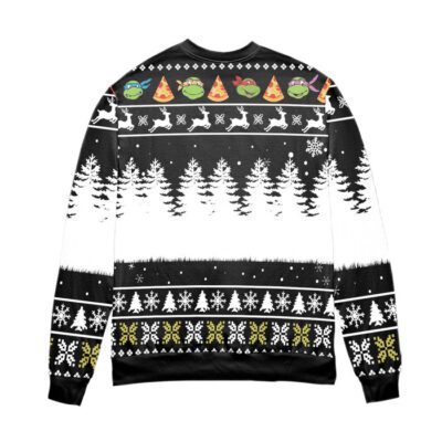 Teenage Mutant Ninja Turtles Pizza Dude's Got 30 Seconds Ugly Christmas Sweater - Black 2 Teenage Mutant Ninja Turtles Pizza Dudes Got 30 Seconds Ugly Christmas Sweater Black 2