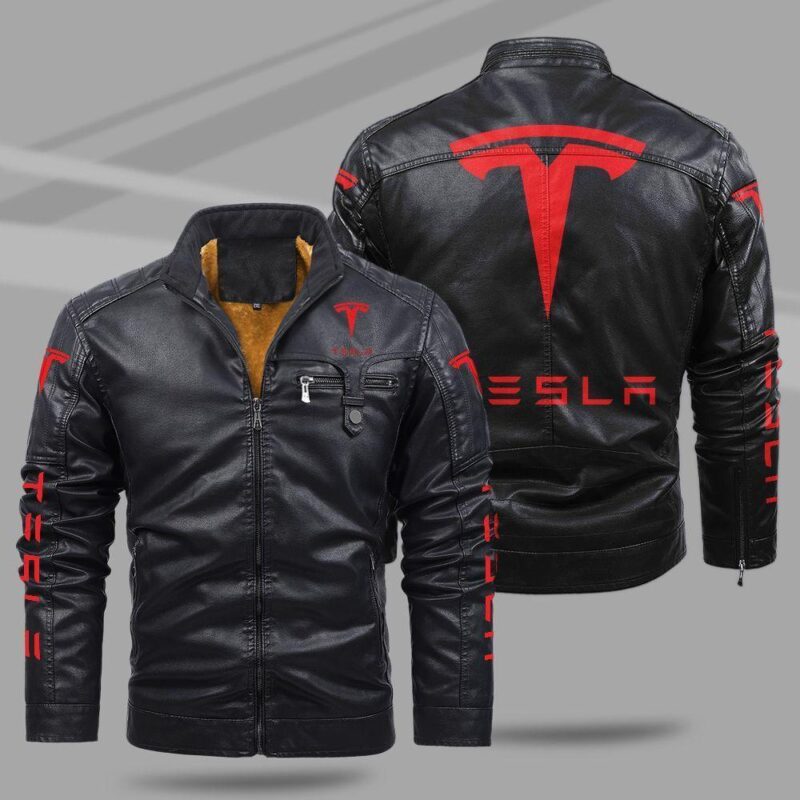 Tesla Fleece Leather Jacket TFLJ024