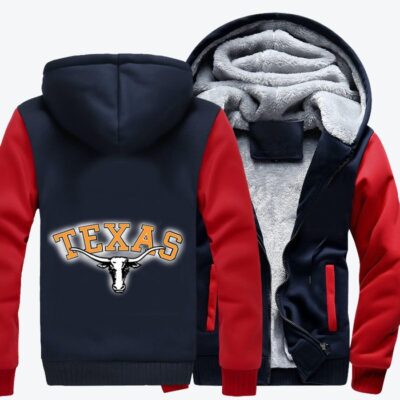 Texas Longhorns Football Football Fleece Zip Hoodie Jacket 1