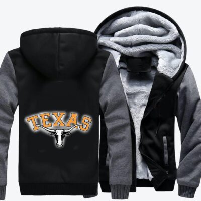 Texas Longhorns Football Football Fleece Zip Hoodie Jacket 2