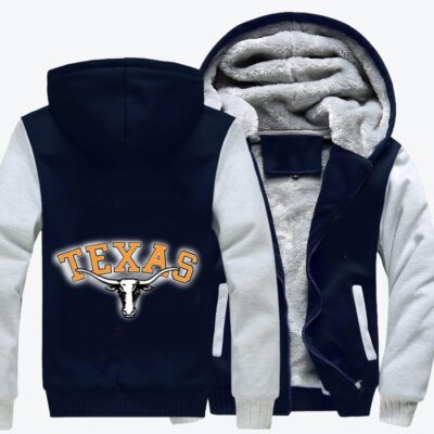 Texas Longhorns Football Football Fleece Zip Hoodie Jacket