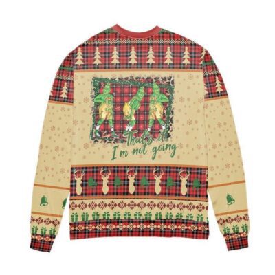 Thats It Im Not Going Grinch Disney Plaid Pattern Ugly Christmas Sweater 2