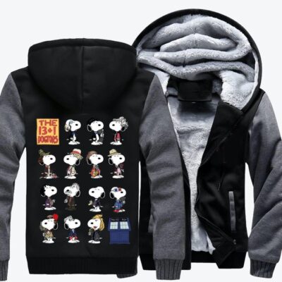 The 13 1 Dogtors Snoopy Fleece Zip Hoodie Jacket 2