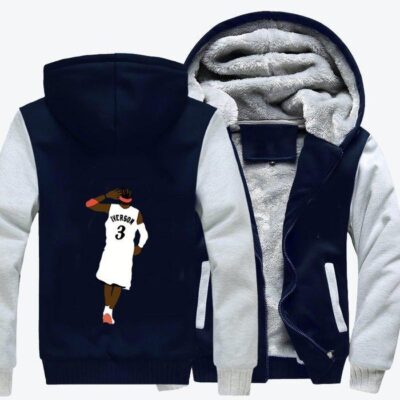 The Answer Allen Iverson Basketball Fleece Zip Hoodie Jacket