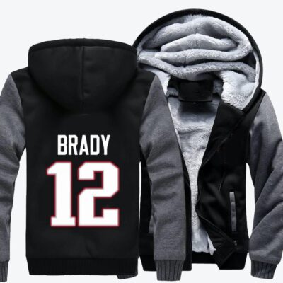 The Number 12 Is Tom Brady Football Fleece Zip Hoodie Jacket 2