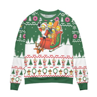 The Simpsons Santa Claus Version Christmas Pattern Ugly Christmas Sweater 1 The Simpsons Santa Claus Version Christmas Pattern Ugly Christmas Sweater 1