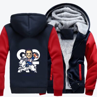 Tom Brady Rides A Goat Football Fleece Zip Hoodie Jacket 1