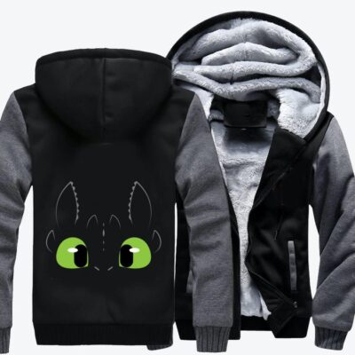 Toothless How to Train Your Dragon Fleece Zip Hoodie Jacket 2