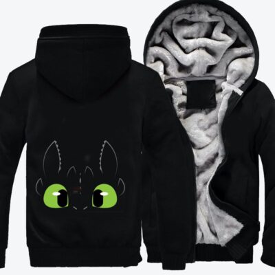 Toothless How to Train Your Dragon Fleece Zip Hoodie Jacket 3