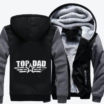 Top Dad Fathers Day Fleece Zip Hoodie Jacket 2