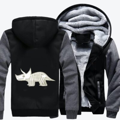 Triceratops Taking Xrays Jurassic World Fleece Zip Hoodie Jacket 2