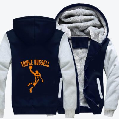 Triple Russell Basketball Fleece Zip Hoodie Jacket