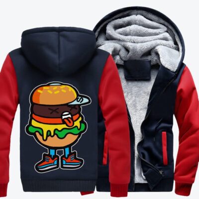 Urban Hip Hop Burgers Hip hop Fleece Zip Hoodie Jacket 1