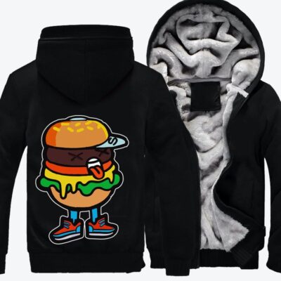 Urban Hip Hop Burgers Hip hop Fleece Zip Hoodie Jacket 3