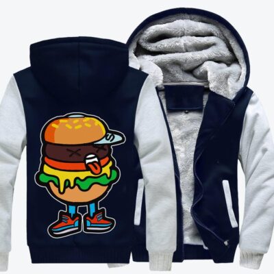 Urban Hip Hop Burgers Hip hop Fleece Zip Hoodie Jacket