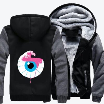 Waves On Eyeballs Bizarre Fleece Zip Hoodie Jacket 2