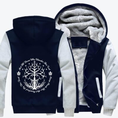 White Tree of Hope Lord Of The Rings Fleece Zip Hoodie Jacket