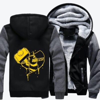 Wu Tang Clan Bees Throws A Punch Hip hop Fleece Zip Hoodie Jacket 2