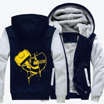 Wu Tang Clan Bees Throws A Punch Hip hop Fleece Zip Hoodie Jacket