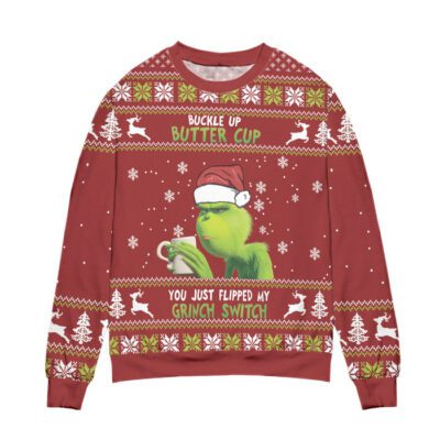 You Just Flipped My Grinch Switch Ugly Christmas Sweater Red 1