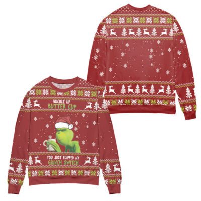You Just Flipped My Grinch Switch Ugly Christmas Sweater - Red