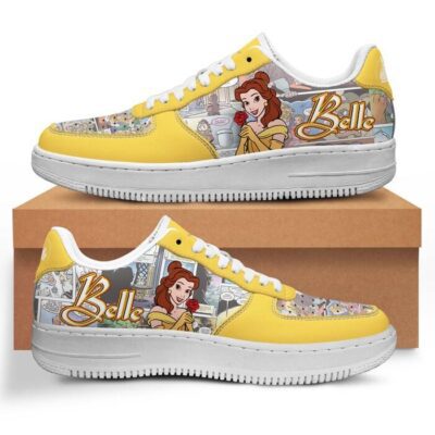Belle Sneaker Disney Sneakers Unisex Classic Low Top Air Force 1 Shoes Converse Style Sneakers