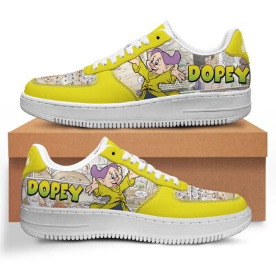 Dopey Sneaker Disney Sneakers Unisex Classic Low Top Air Force 1 Shoes Converse Style Sneakers