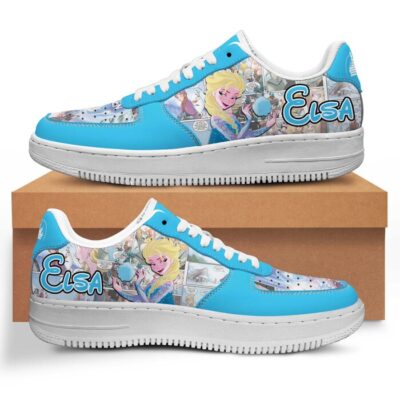 Elsa Sneaker Disney Sneakers Unisex Classic Low Top Air Force 1 Shoes Converse Style Sneakers