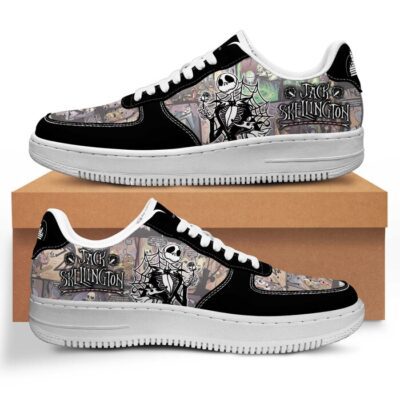 Jack Skellington Sneaker Disney Sneakers Unisex Classic Low Top Air Force 1 Shoes Converse Style Sneakers