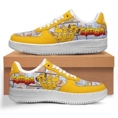 Lion King Simba Sneaker Disney Sneakers Unisex Classic Low Top Air Force 1 Shoes Converse Style Sneakers