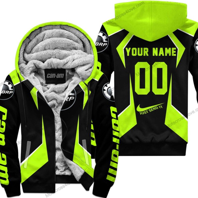 Custom Name Can-Am Neon Fleece Zip Hoodie MFH512