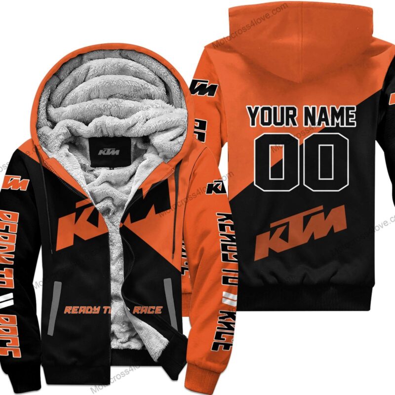 Custom Name Ktm Orange Fleece Zip Hoodie MFH737