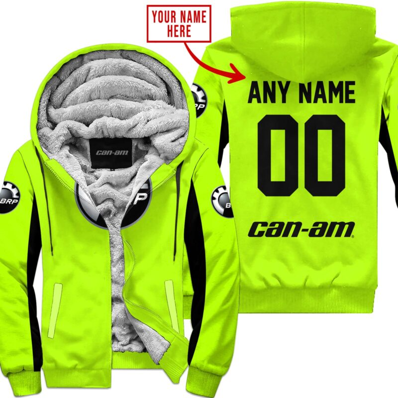 Custom Name Racing Can-Am Neon Fleece Zip Hoodie MFH1611