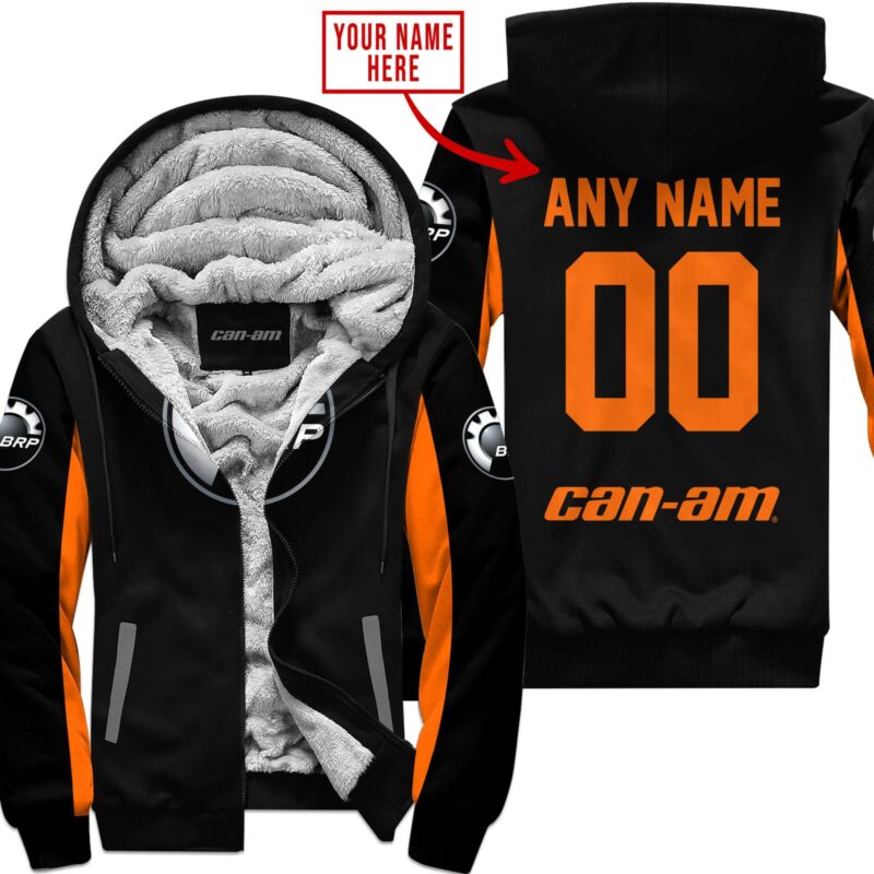 Custom Name Racing Can-Am Orange Fleece Zip Hoodie MFH1612