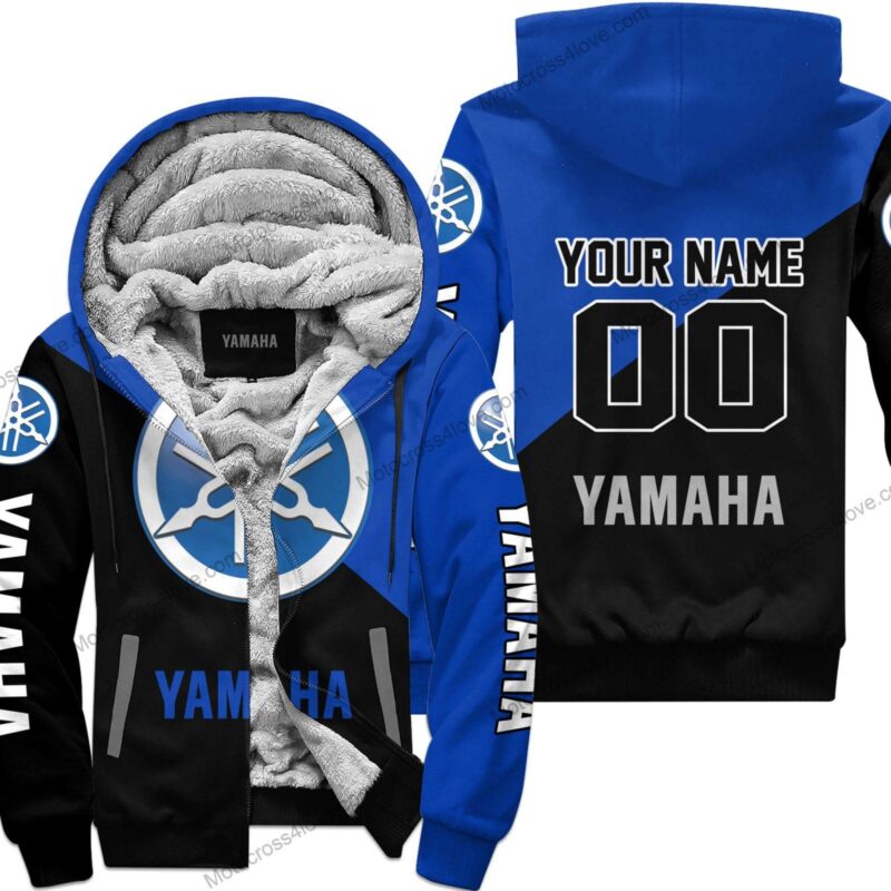 Custom Name Yamaha Blue Fleece Zip Hoodie MFH294