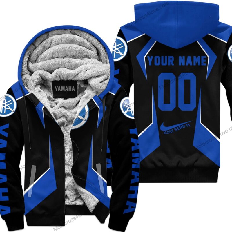 Custom Name Yamaha Blue Fleece Zip Hoodie MFH568