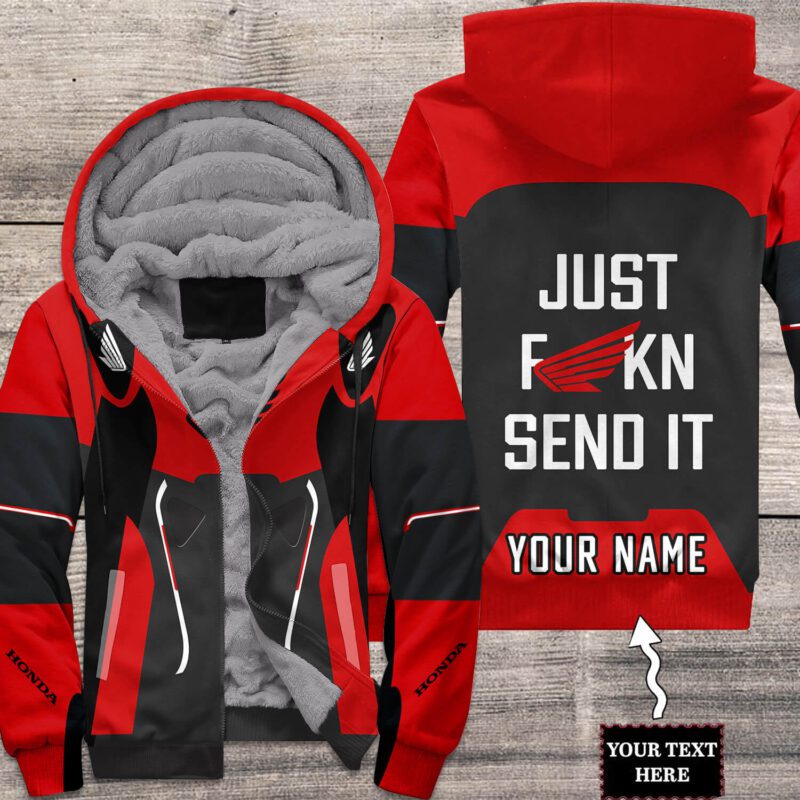 Motocross Personalized Fx Racing Fleece Zip Hoodie Honda MFH220