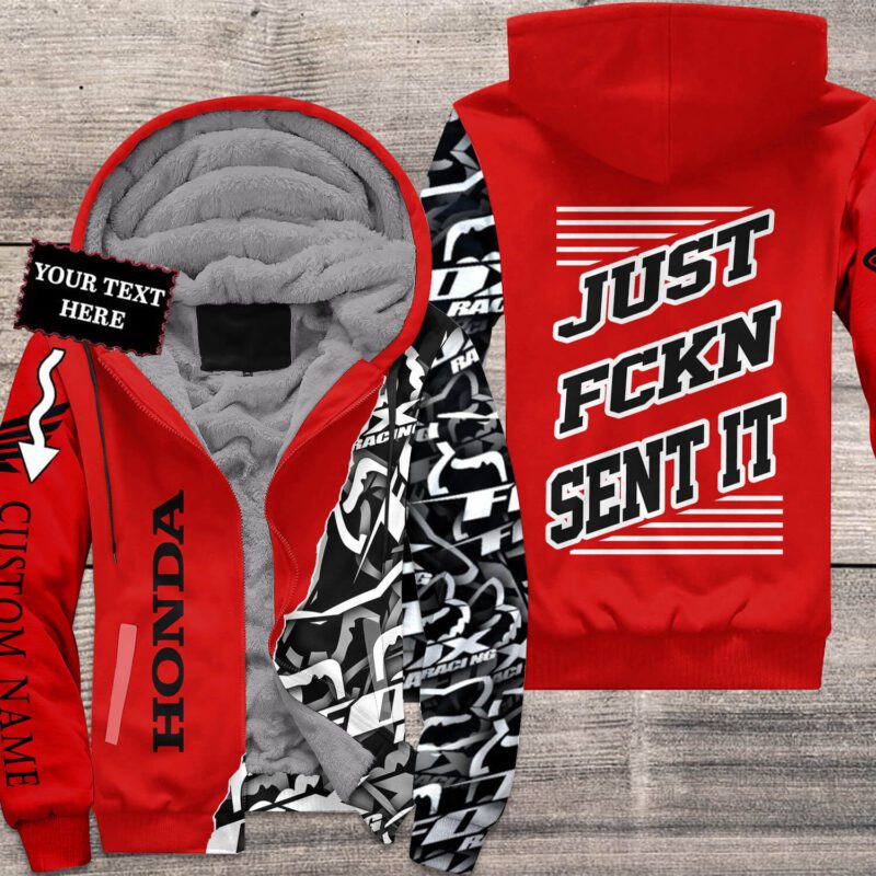 Motocross Personalized Fx Racing Fleece Zip Hoodie Honda MFH260