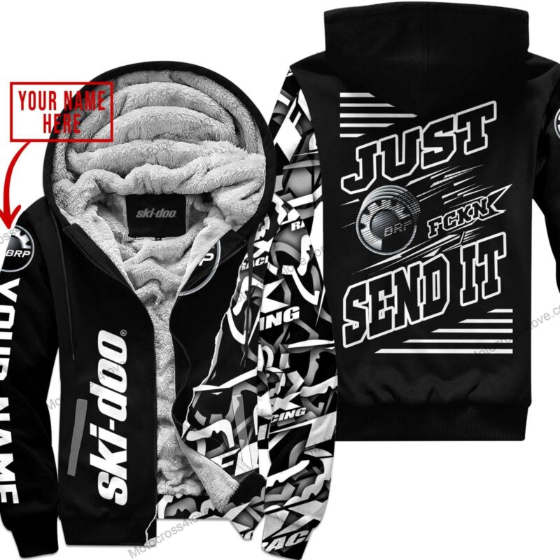 Mx Just Fckn Gonna Send It Custom Name Ski Doo Black Fleece Zip Hooodie MFH642