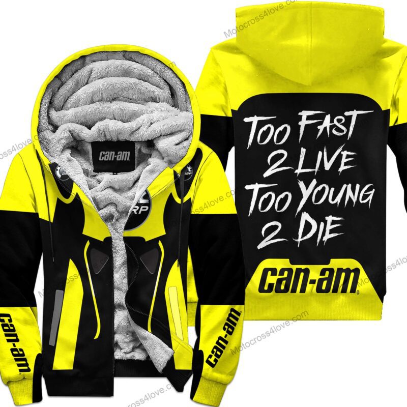 Too Fast To Live Too Young To Die Fleece Hoodie Can-Am Yellow MFH408