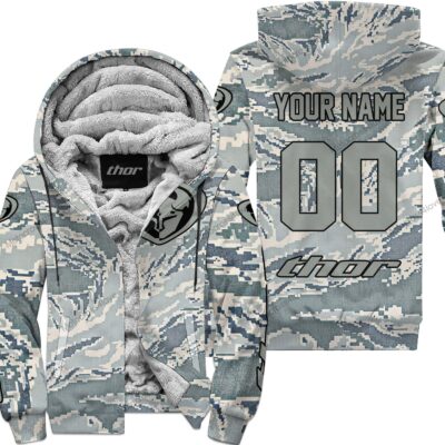 Us Air Porce Thor Racing Custom Name Fleece Zip Hoodie MFH1335