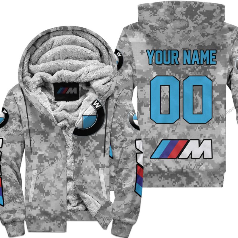 Us Army Bmw Racing Custom Name Fleece Zip Hoodie MFH1382