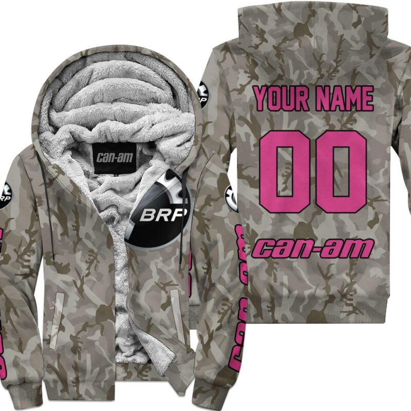 Us Army Can-Am Racing Custom Name Pink 1 Fleece Zip Hoodie MFH137