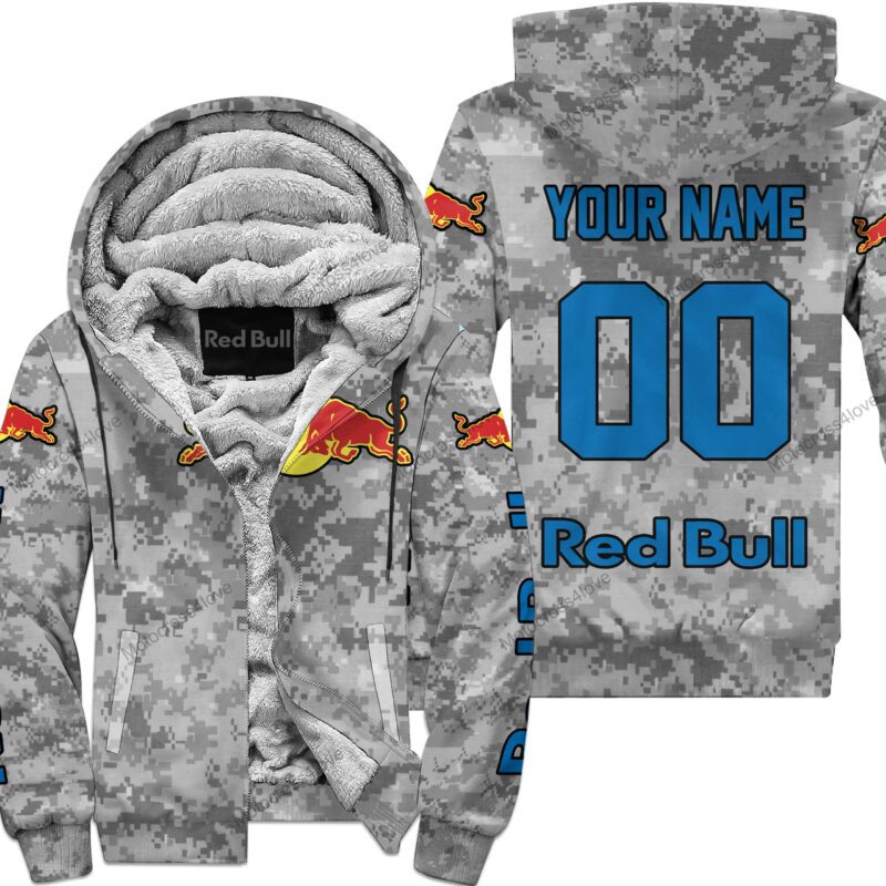 Us Army Red Bull Racing Custom Name Fleece Zip Hoodie MFH1472