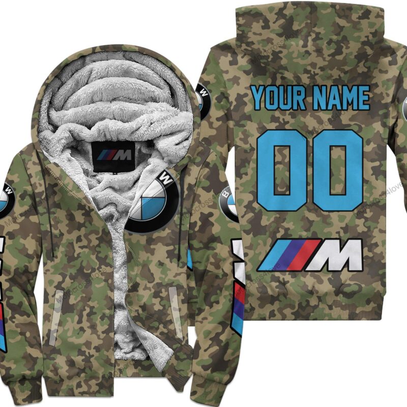 Us Army V3 Bmw Racing Custom Name Fleece Zip Hoodie MFH1384