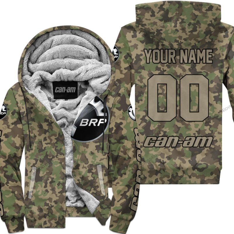Us Army V3 Can-Am Racing Custom Name Fleece Zip Hoodie MFH1240