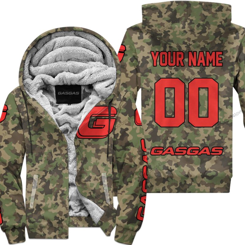 Us Army V3 Gas Gas Racing Custom Name Fleece Zip Hoodie MFH1401