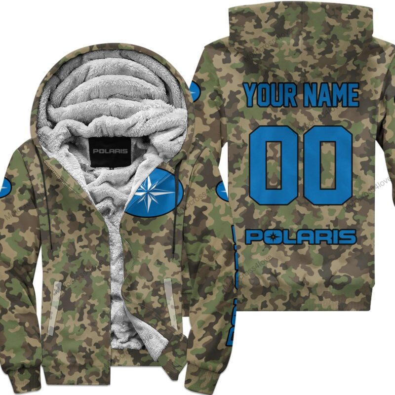 Us Army V3 Polaris Racing Custom Name Fleece Zip Hoodie MFH1465